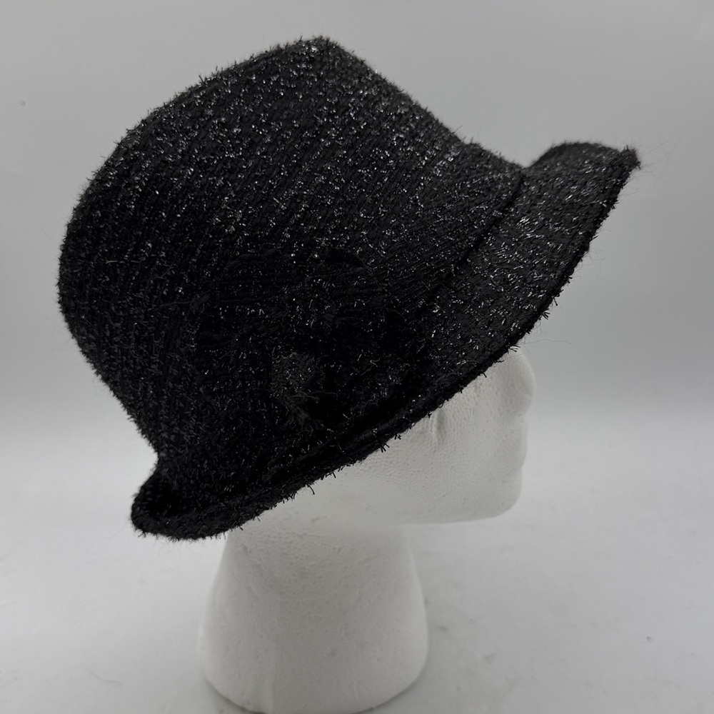 K Accessories Black Textured Bucket Hat – OSFM (Approx. 57 cm)